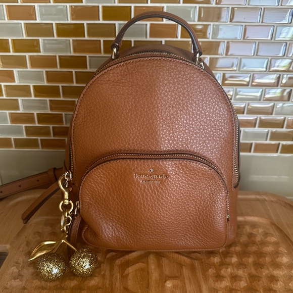Kate Spade Buttery Soft Pebbled Leather Backpack in Gingerbread